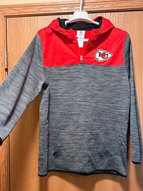 Kids NFL KC CHIES Quarter-Zip Hoodie youth size: XL (18/20)